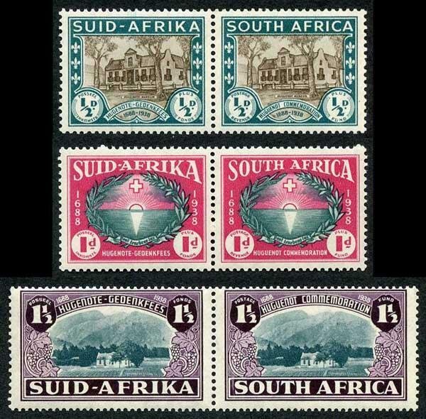 South Africa SG82/84 1939 KGVI Set of 3 in Pairs U/M