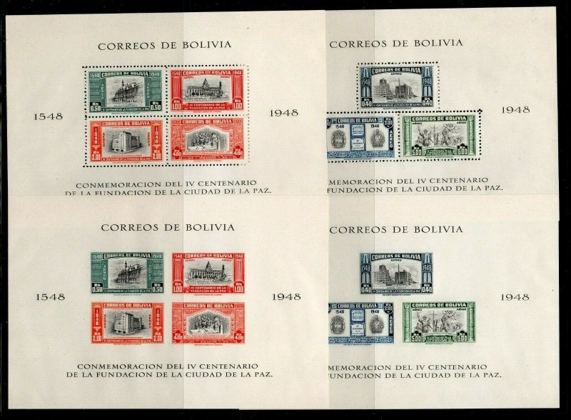 Bolivia - Sc# 147 a&b + C148 a&b MNH  -  S/S  - Lot 0921904