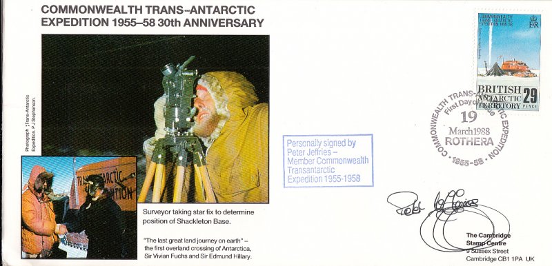 British Antarctic Territory FDC Sc 147 Signed Peter Jeffries Cachet Surveyor ...