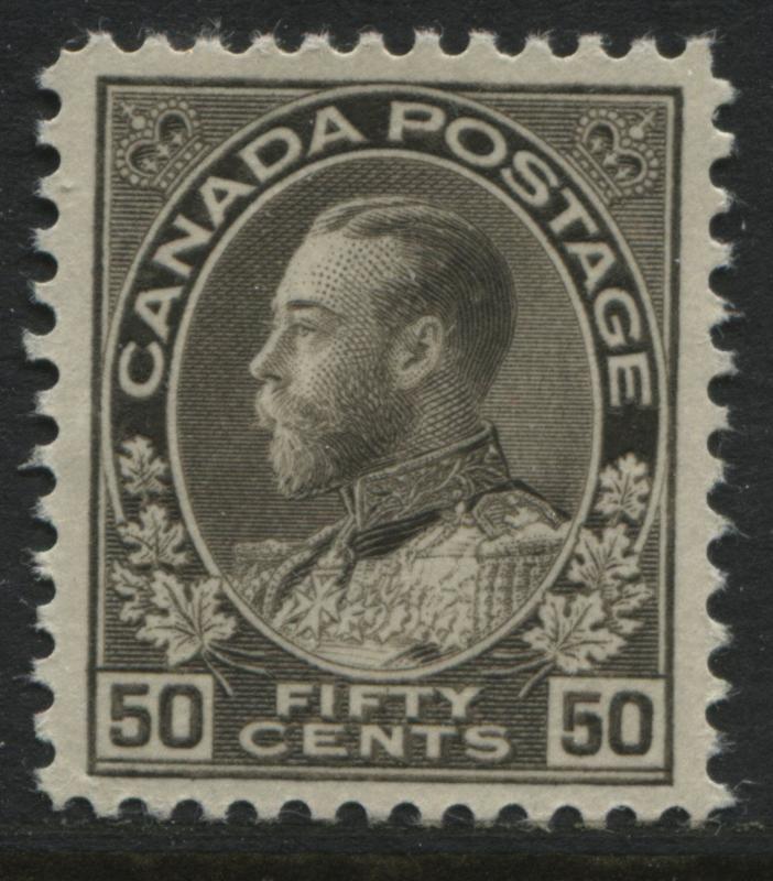 Canada KGV 1925 50 cents black brown Admiral mint o.g.