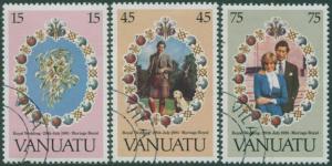 Vanuatu 1981 SG315-317 Royal Wedding set FU