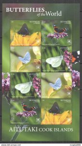 2020 Aitutaki Butterflies !!! Sale Flora & Fauna Sh ** Nw707