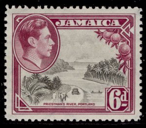 JAMAICA GVI SG128, 6d grey & purple, LH MINT.