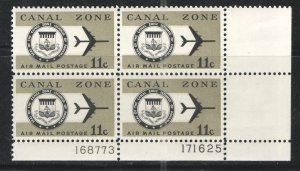 USA/Canal Zone 1971 Sc# C49 MNH VG/F - Plate block of 4
