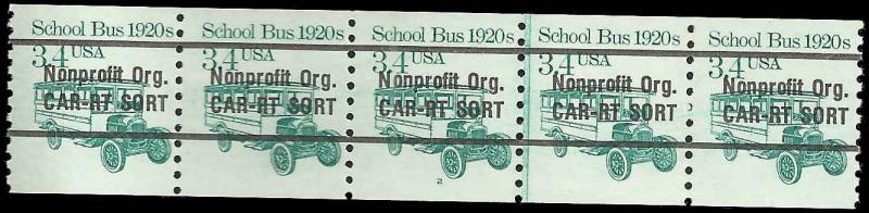 P.N.C. 2 # 2123a MINT NEVER HINGED PRE-CANS. SCHOOL BUS