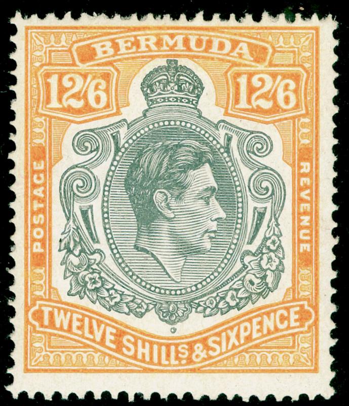 BERMUDA SG120b, 12s 6d Grey & Pale Orange, M MINT. Cat £110.