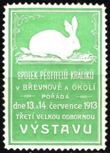 1913 Austria-Hungary Poster Stamp Third Major Specialized Expo Rabbit Breeders'