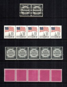 US 4 MNH test coil stamps