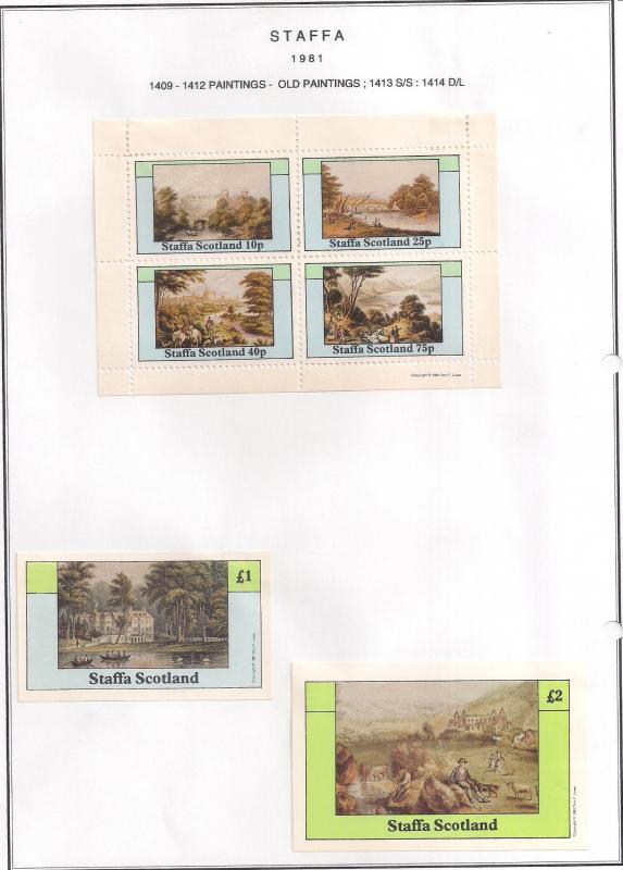 SCOTLAND - STAFFA - 1981 - Old Paintings  - Perf 4v, Souv, D/L Sheets - MLH