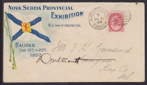 Canada Sc 77 on 1900 Nova Scotia Provincial Exhibition Cover, fresh, bright F-VF