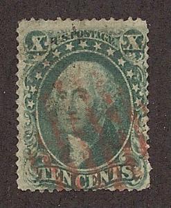 31 Used,  10c. Wash. Red Cancel, Weiss Cert. scv: $1,340