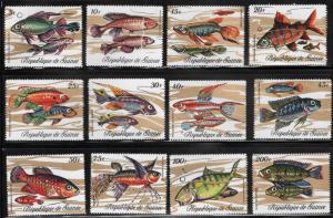 Guinea Scott 570-578, C68 MNH** Fish set of 12 CV $13.15