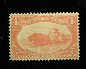 HS&C: Scott #287 4 cent Trans Mississippi Mint XF H US Stamp