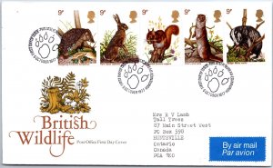 GREAT BRITAIN FIRST DAY COVER BRITISH WILDLIFE SET OF (5) EDINBURGH CANCEL 1977