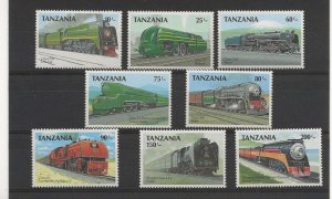 Tanzania 1989 Steam Locomotives set of 8 sg.668-75   MNH