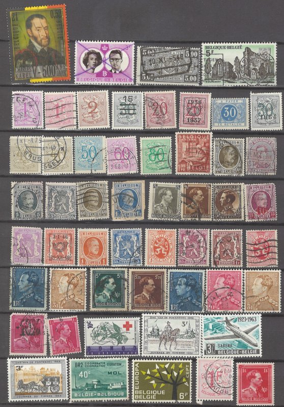 COLLECTION LOT # 13L BELGIUM 88 STAMPS CLEARANCE