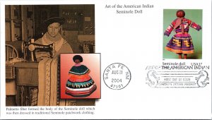 FDC 2004 SC #3873 Fleetwood, Seminole Doll - Santa Fe NM - Single - J3168