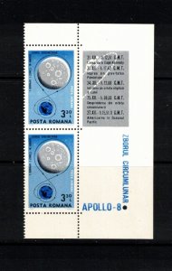 Romania Sc C171 pair 2 MNH issue of 1969 - Space, Soyuz 4