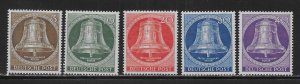 Germany West Berlin 9N94-98 Bell Center Clapper MNH 2022 Scott c.v. $67.50 (*sch