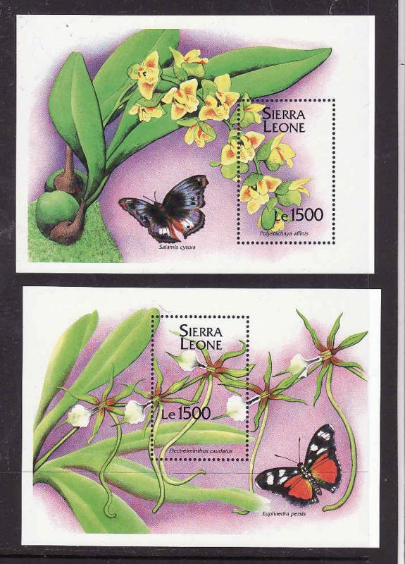 Sierra Leone-Sc#1749-50-two sheets-unused-NH-Butterflies-Insects-1994-