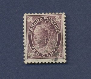 CANADA - Scott 73 - used - Queen Victoria - 10 ct brown violet
