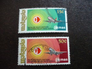 Stamps - Malaysia - Scott# 108, 110 - Used Part Set of 2 Stamps