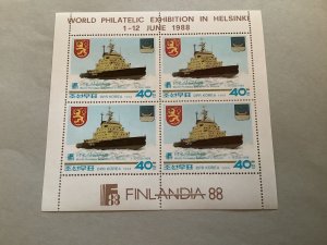 Finland is 88 World Philatelic Exhibition Helsinki 1988 stamps sheet Ref R48778