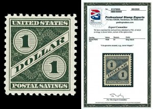 Scott PS10 1940 $1.00 Postal Savings Issue Mint F-VF OG NH Cat $250 w/ PSE CERT!