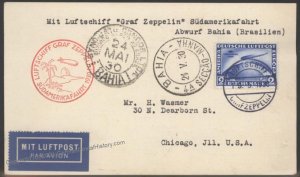 Germany 1930 Graf Zeppelin SAF Si57D 2RM South America Bahia Brazil Bordp 103418