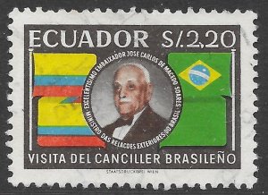 Ecuador Scott 641 Used, 2.20s Flag issue of 1958