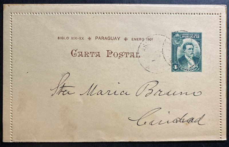 1900s Asuncion Paraguay Postal Stationery Postcard Cover New Year 