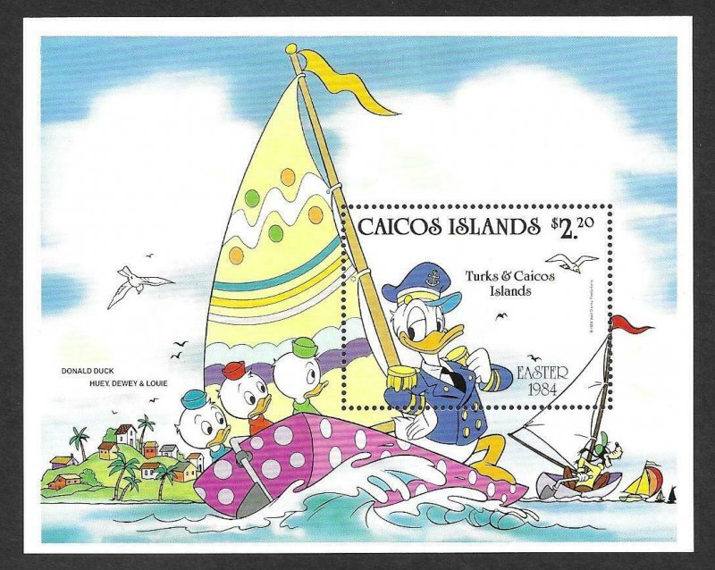 1984    CAICOS ISLANDS  -  SG.  MS 54  -  DONALD DUCK, EASTER -  MNH