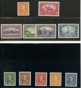 Canada Scott #217-227, Mint-VF-XF-OG-NH Fresh Complete Set of 11 (DFP 3/13/20)