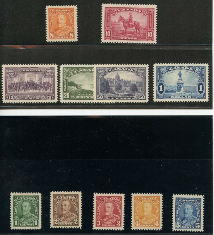 Canada Scott #217-227, Mint-VF-XF-OG-NH Fresh Complete Set of 11 (DFP 3/13/20)