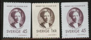 SWEDEN Scott 883-885 MH* 1971 stamp set