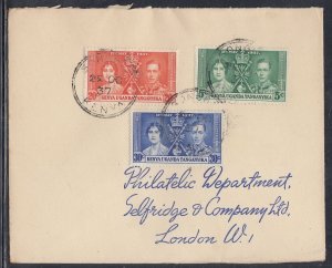 Kenya, Uganda & Tan. Scott 60-2 FDC - 1937 Coronation Issue