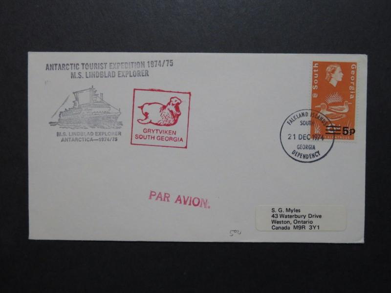 South Georgia 1974 Antarctica Tour Ship Cover - Z8854