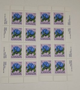 Canada 1979 Floral Definitives #781 MS Of Plate Blocks MNH