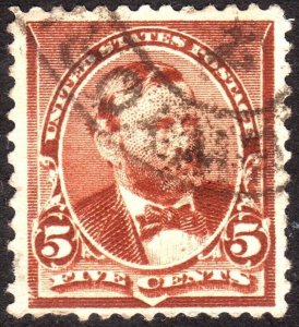 1890, US 5c, Grant, Used, Sc 223
