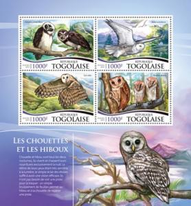 TOGO 2015 SHEET OWLS BIRDS tg15322a