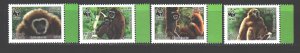 Laos. 2008. 2062-65. WWF Monkeys. MNH.