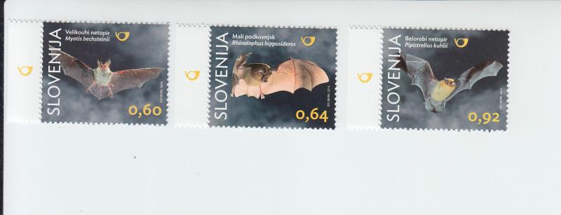 2014 Slovenia Bats (3) (Scott NA) MNH