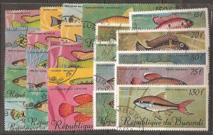 Burundi SC  186-201,C46-54 Used