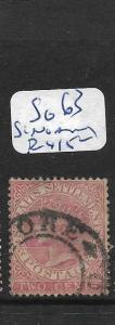  MALAYA STRAITS SETTLEMENTS  (P0807B)  QV 2C SINGAPORE CANCEL SG 63   VFU