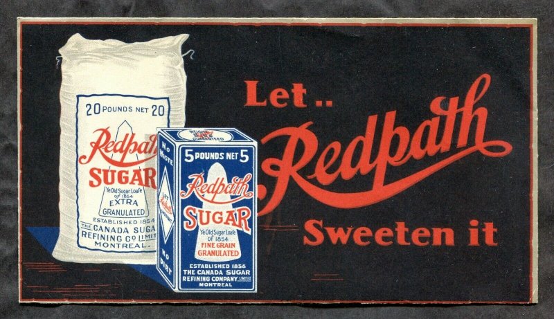 p336 - Canada 1920s REDPATH SUGAR Cover. Chantry Ontario. Color ADVERTISING