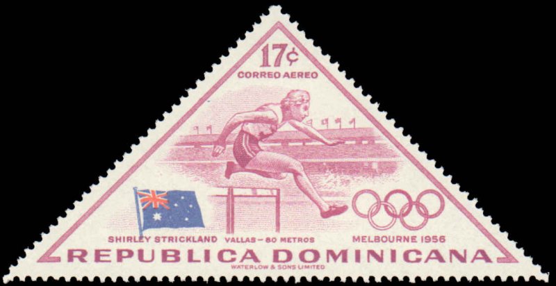 Dominican Republic #484-488, C103-C105, Complete Set(8), 1957, Olympics, Neve...