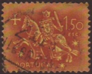 Portugal 1953 SG#1084 1.5 esc Brown Mounted Knight USED