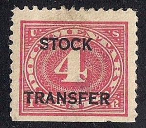 #RD3 4 cents Stock Transfer Stamp used F-VF