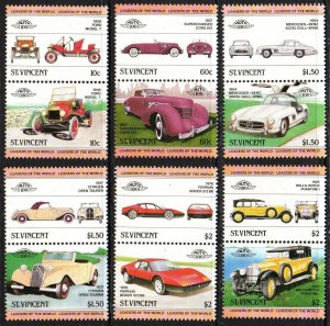 St. Vincent Sc #687-692 MNH pairs