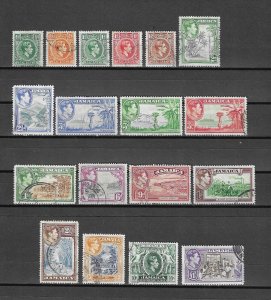 JAMAICA 1938/52 SG 121/133a USED